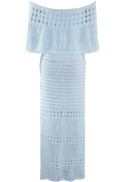 Crochet Overlay Bandeau Maxi Dress