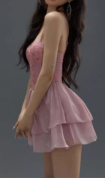 Danika Pink Floral Dress Swimsuit