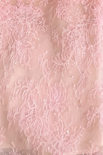 PINK BEADED LACE DRESS