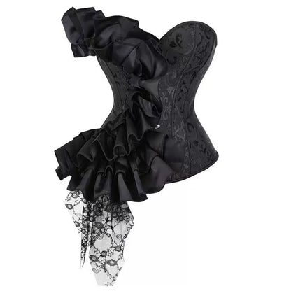 Retro satin STRAPLESS CORSET TOP