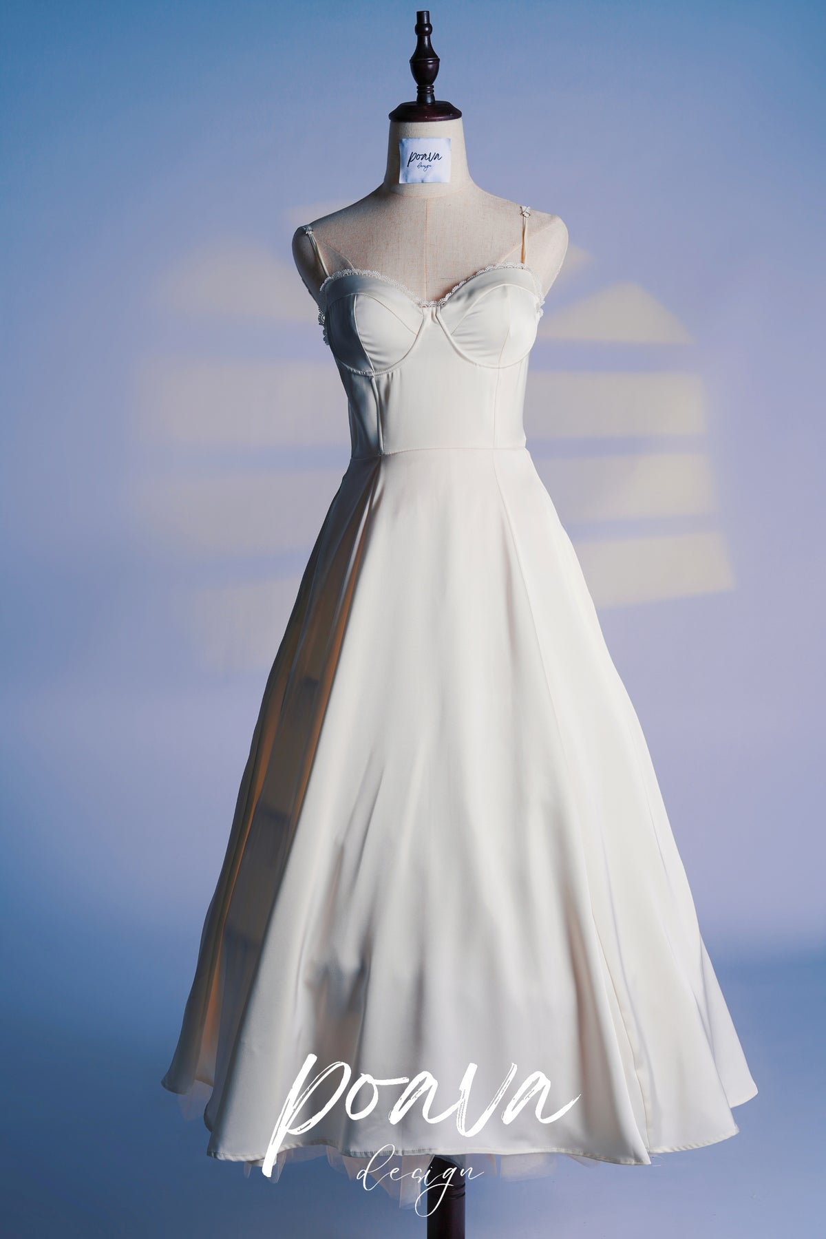 WHITE TULLE MIDI DRESS