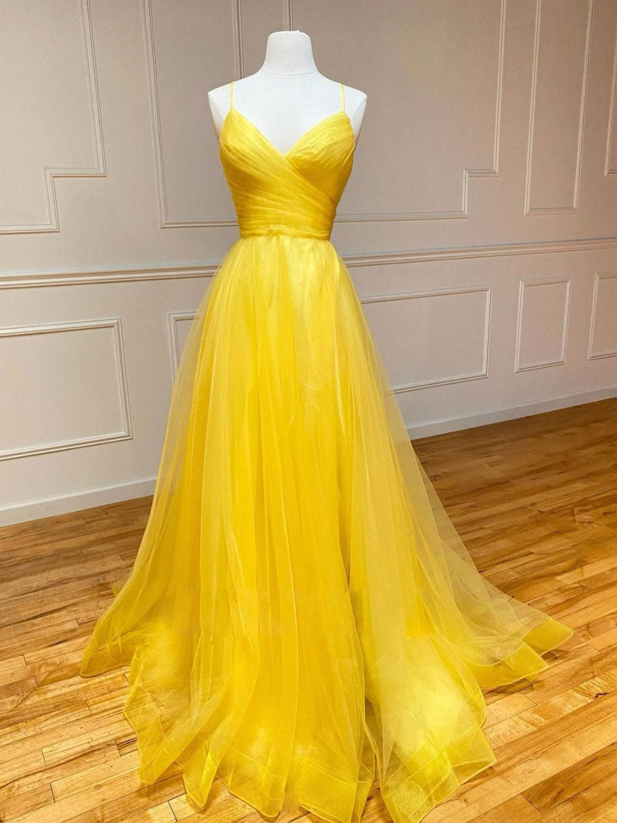 Yellow tulle Maxi dress
