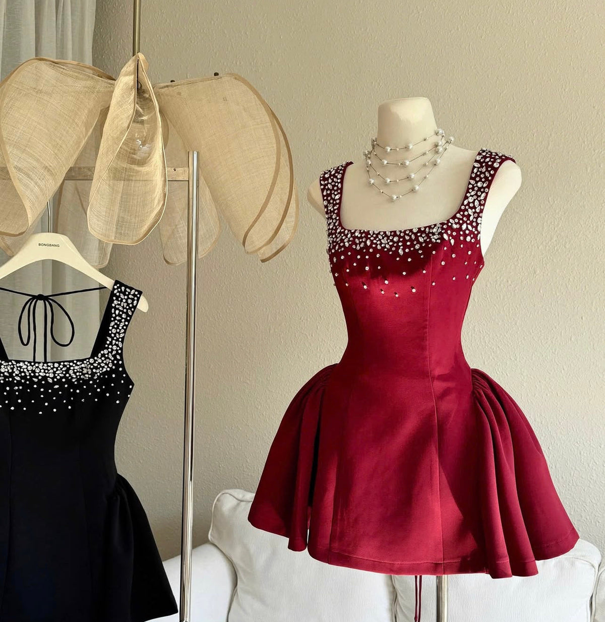 elise embellished mini dress