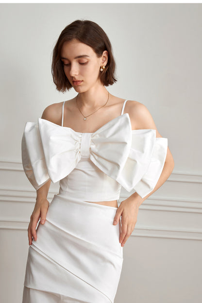 Bandage Midi Dress in White