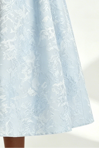 Flower Embroidery Saoirse Midi Dress - Blue