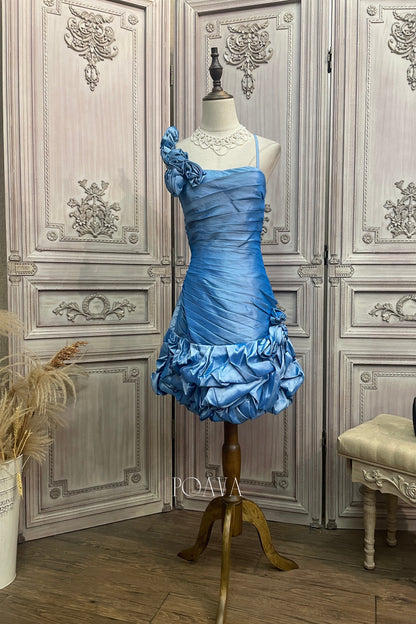 Floral Mini Dress In Blue