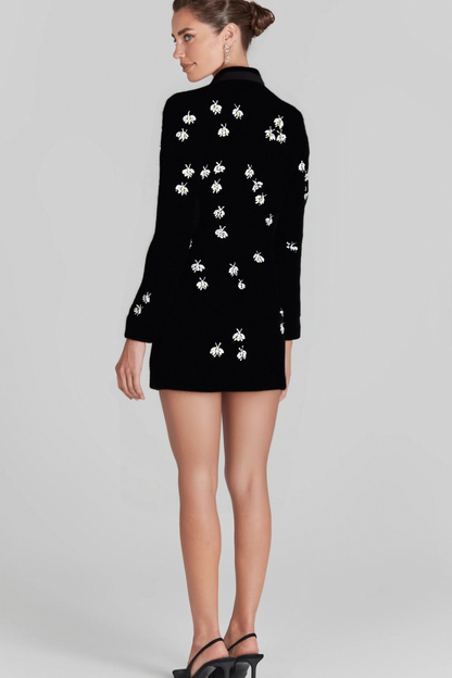 SIBYL BLACK BEE DIAMOND BLAZER MINI DRESS