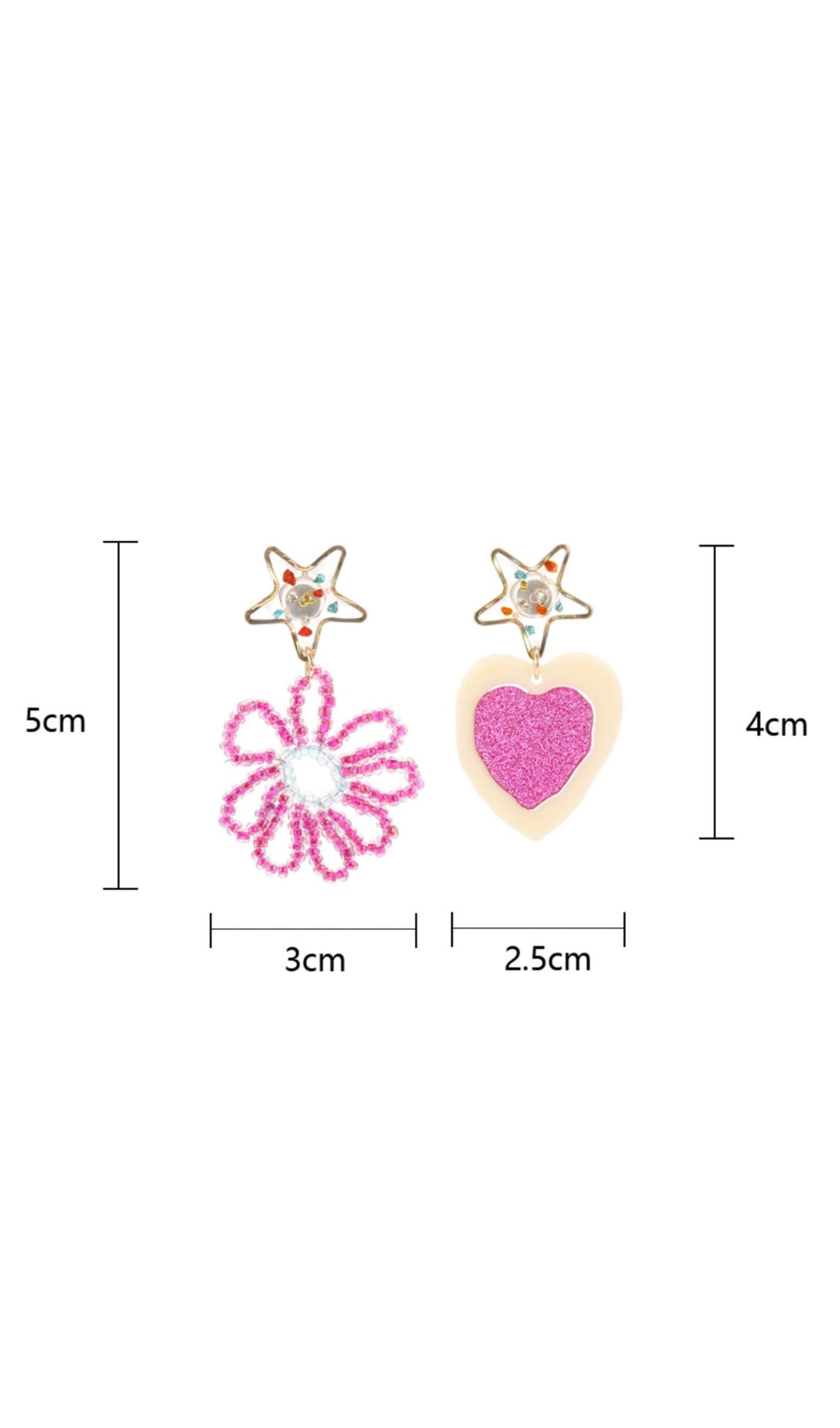 BARBIE ASYMMETRICAL EARRINGS