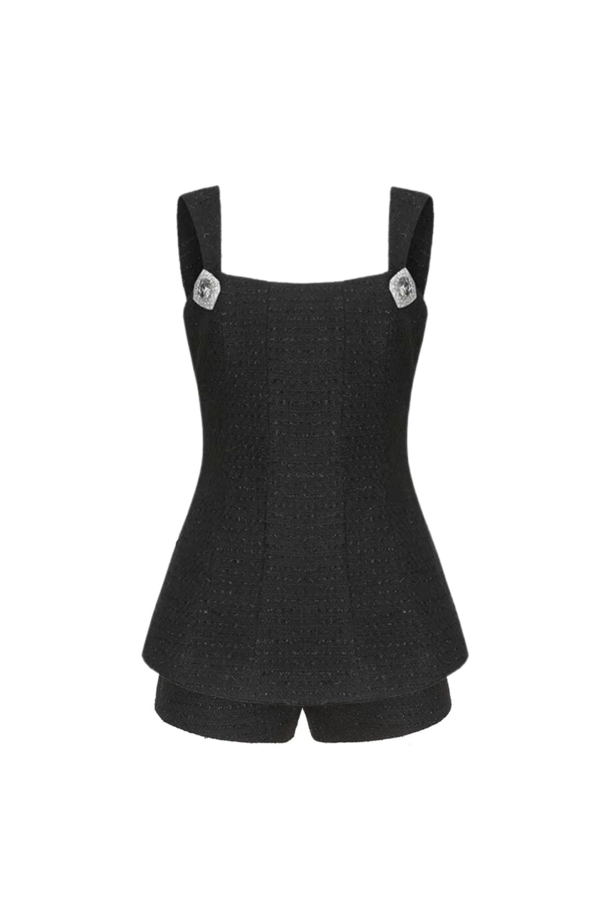 BOW-EMBELLISHED RHINESTONE SET IN BLACK