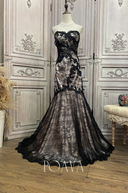 Embellished Floral Lace Maxi Dress
