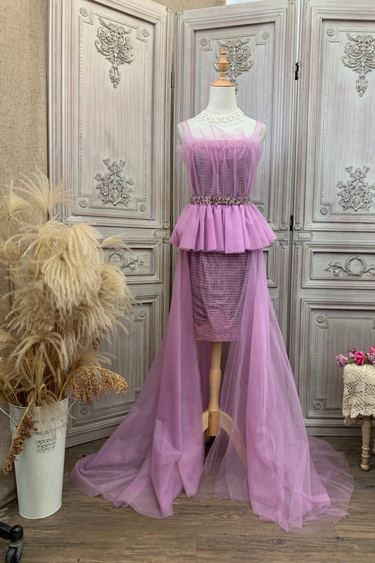 Embellished Purple Maxi Dress