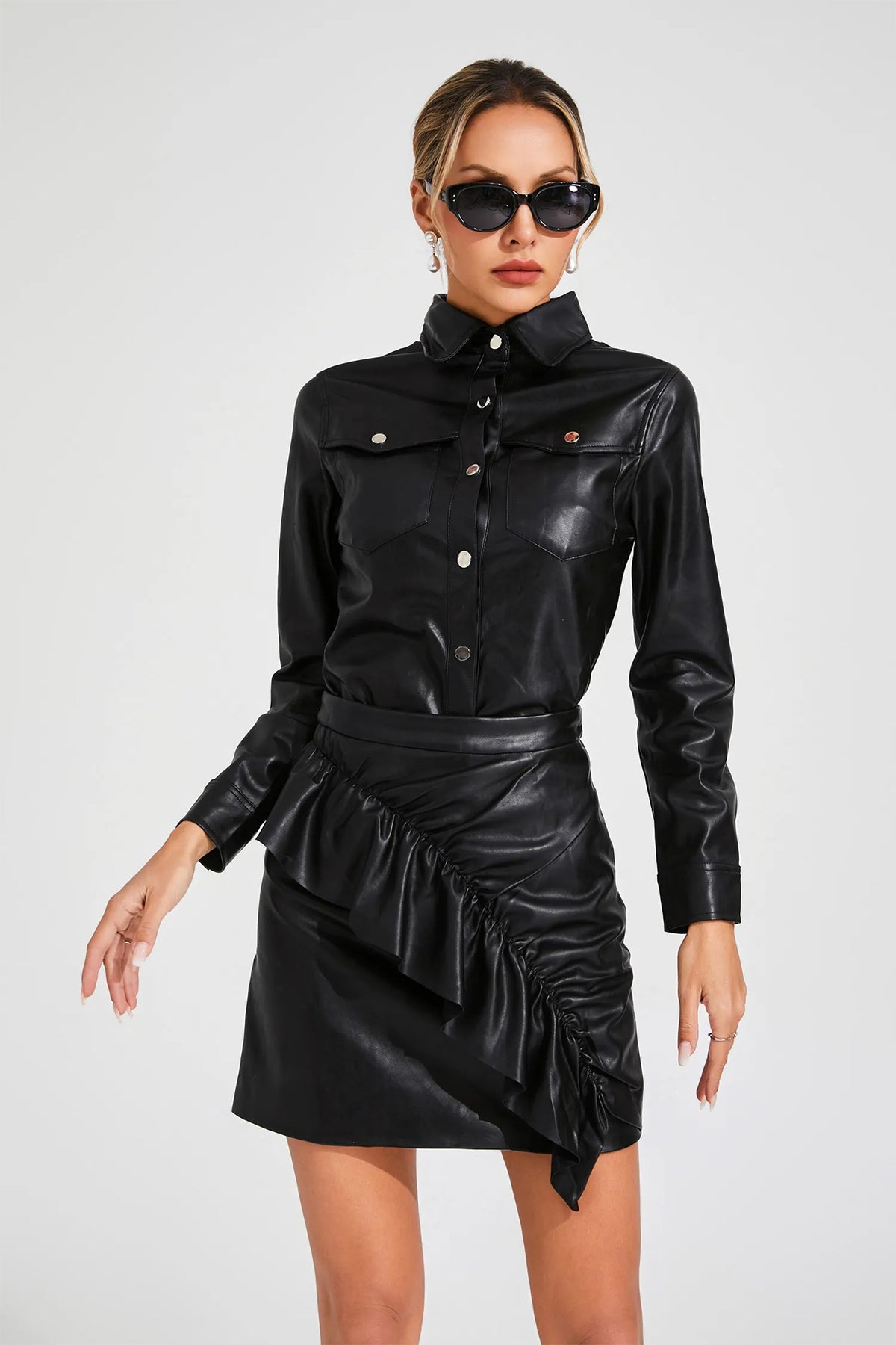 Eleanora Leather Skirt Set
