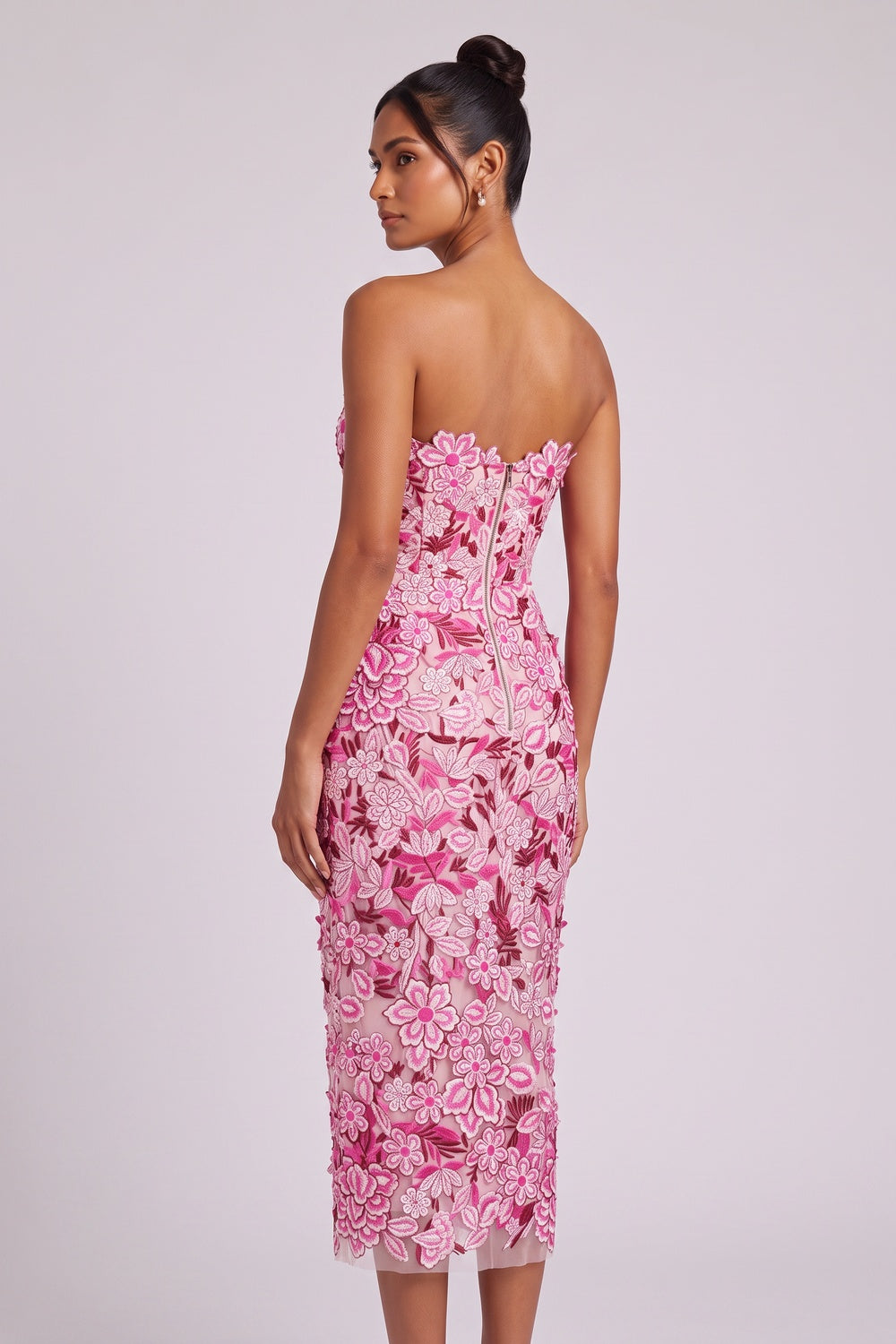 pink mesh sheath dress pink mesh dress - product view 4