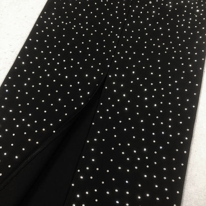 Crystal Velvet Singlet maxi dress in midnight black