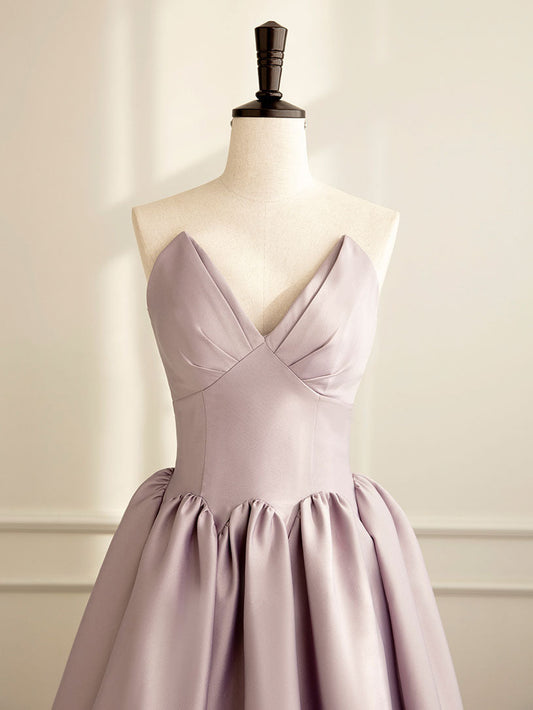 A-line Satin Pink maxi Dress