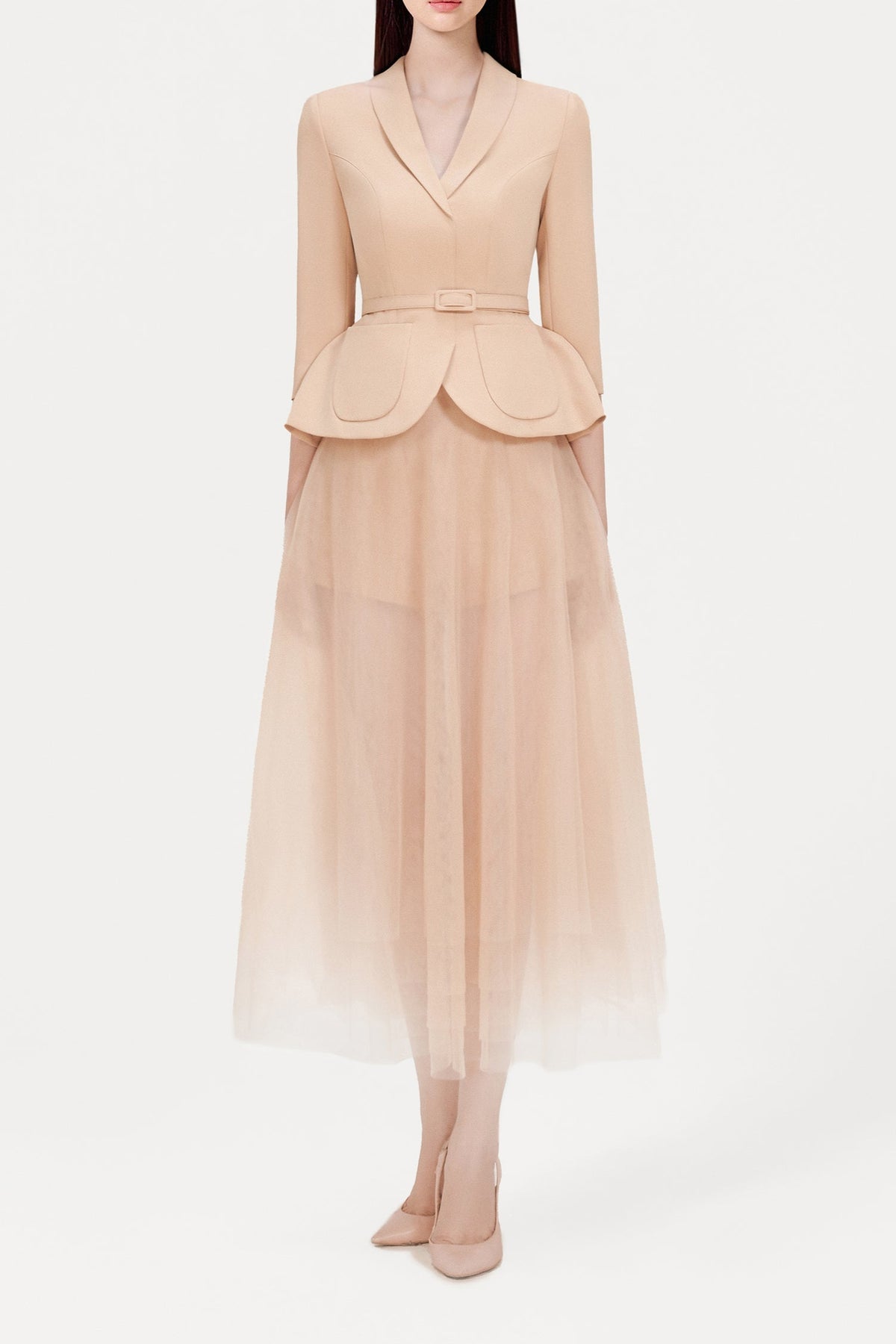 Apricot Layers Set Dress