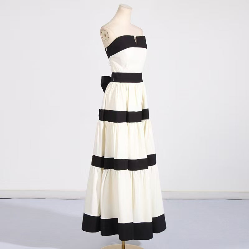 Sandrine pleated bow-embellished maxi dress