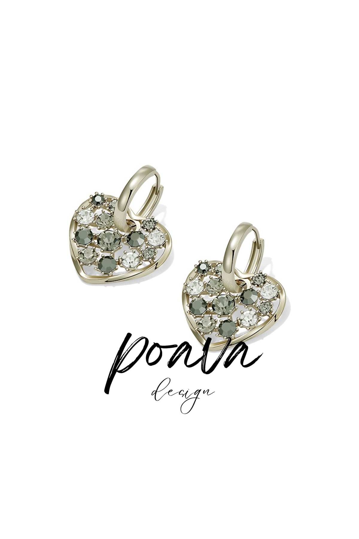 Green crystal embellished earrings