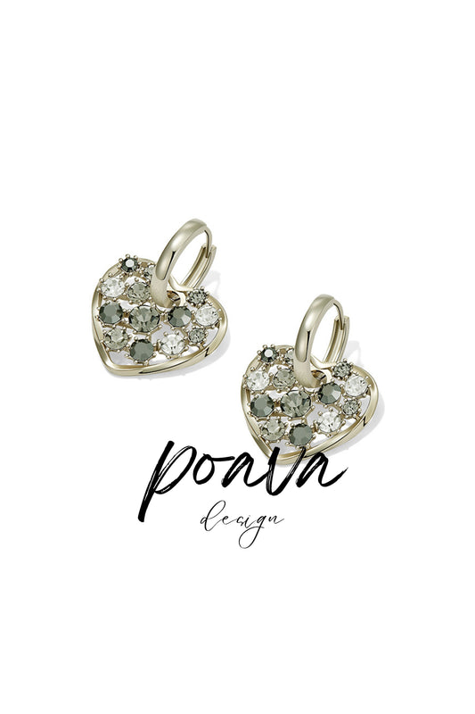 Green crystal embellished earrings
