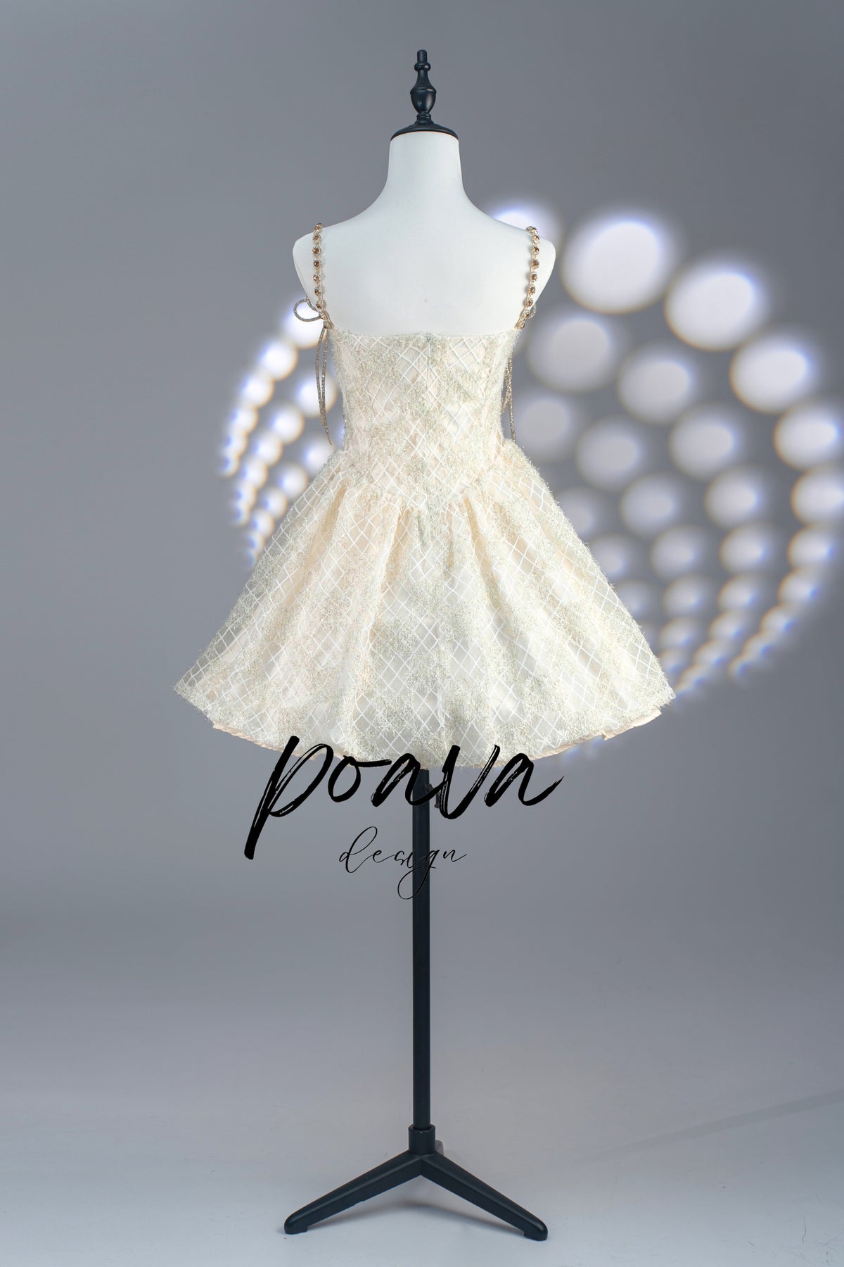 Embellished mini dress in light yellow