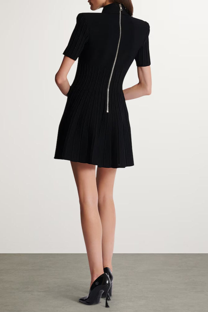 kristin Black Knitted Mini Dress