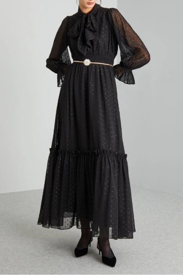 Foulard-embellished dress