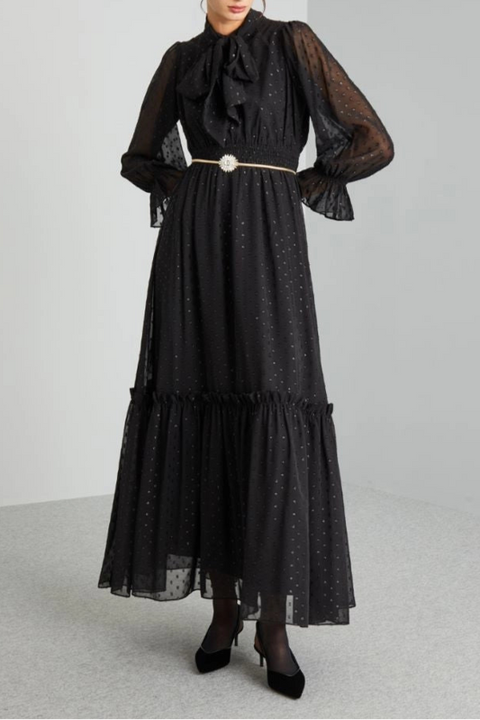 Foulard-embellished dress