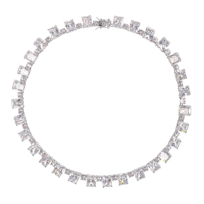 Mathilde Silver Tone Crystal Embellished Necklace