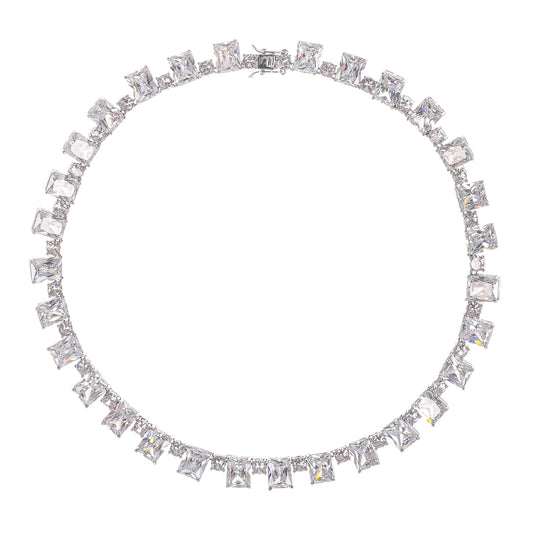 Mathilde Silver Tone Crystal Embellished Necklace
