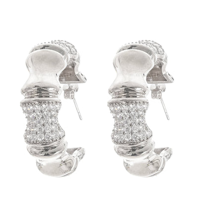 Léa Silver Tone Crystal Embellished Earrings