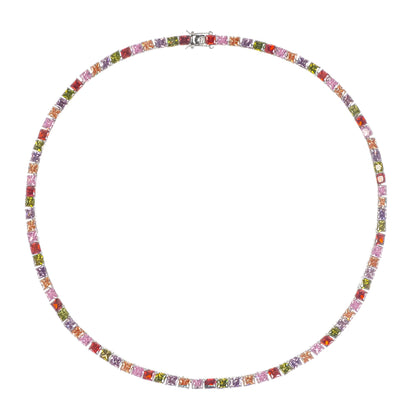 Avril Multicolor Square Cut Crystal Embellished Necklace