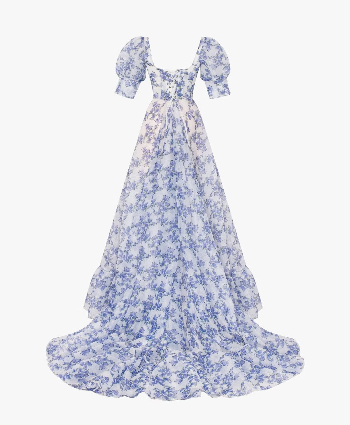 Blue Hydrangea maxi princess dress