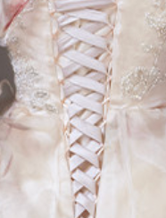 One-Shoulder Ruffled Floor-Length Dress with Corset Back