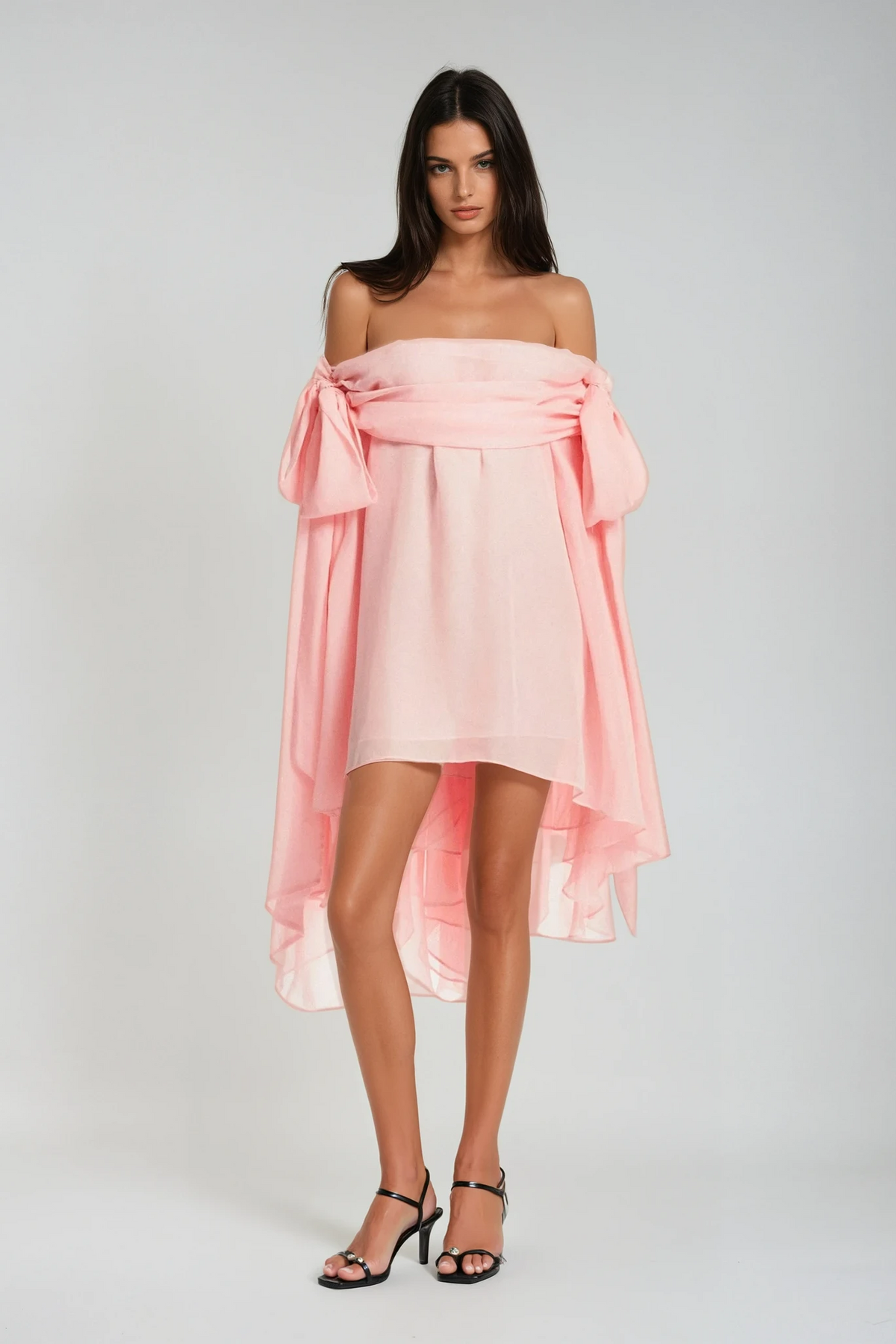 Pink Off Shoulder Mini Dress & Shorts Set