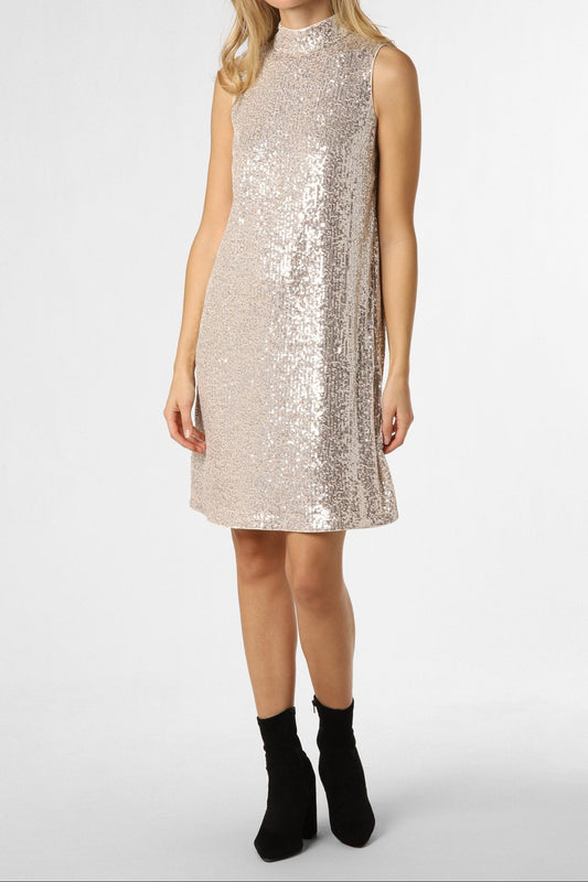 Cocktail mini dress in beige