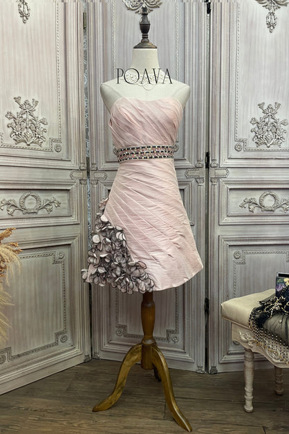 Embellished Floral Stain Mini Dress