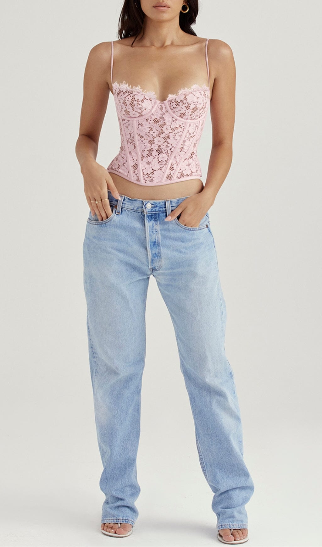 Floral Lace Corset Cami Top
