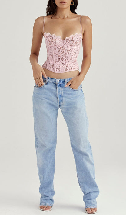 Floral Lace Corset Cami Top