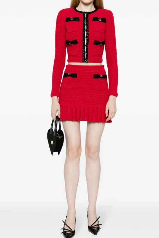 RED KNIT SKIRT