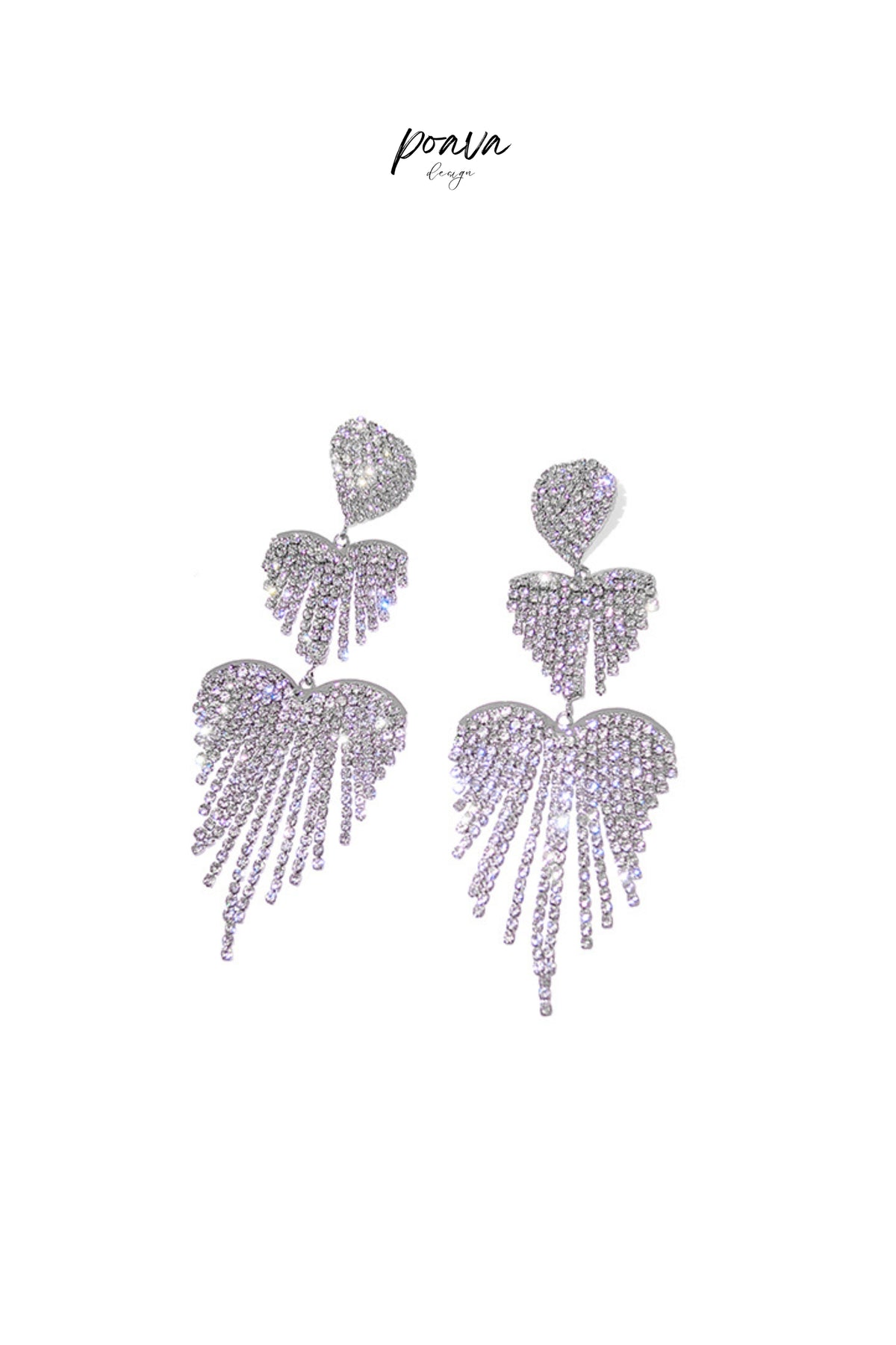 Crystal Embellished Drop Earrings