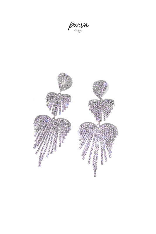 Crystal Embellished Drop Earrings
