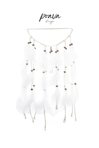 Bohemia white Feather Headband