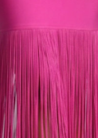 Pink Long Sleeve Fringe Midi Dress