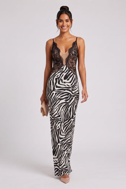 black fluid satin-like woven column maxi dress black, white fluid satin-like woven maxi dress - product view 1
