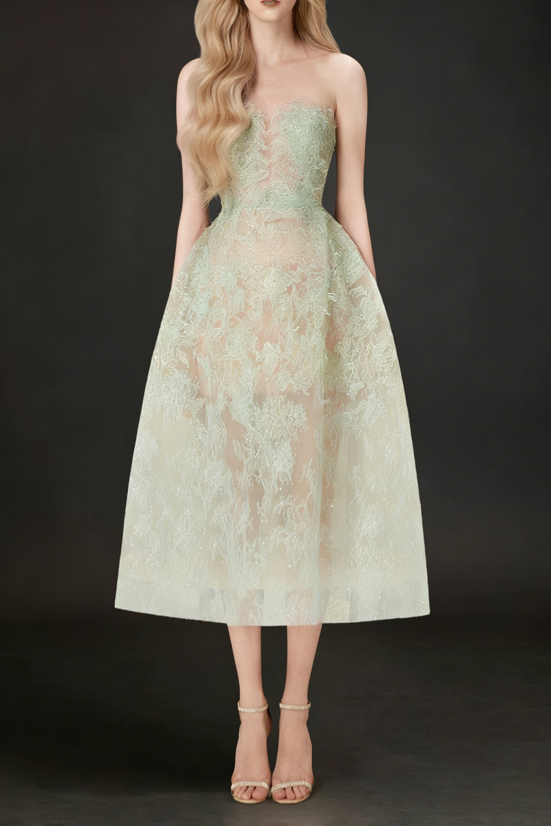 Mint Beaded Lace Dress