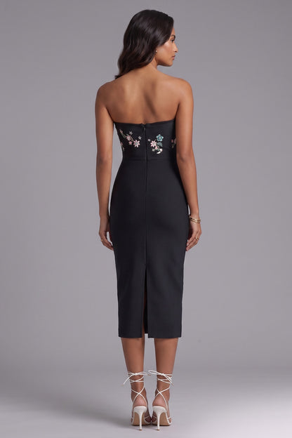 black dense stretch knit bodycon dress black dense stretch knit dress - product view 5