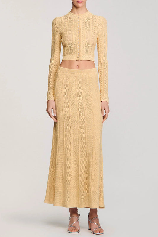 tiffany knit top maxi skirt in yellow