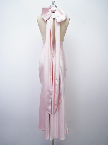 THE 'EVIANNA' SATIN DRESS IN BABY PINK