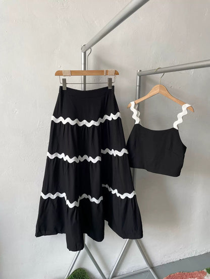Rikki Ric Rac Skirt Set (Black)