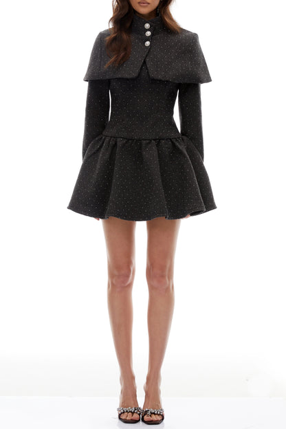 Hawthy Polka Dot Cape & Dress Set